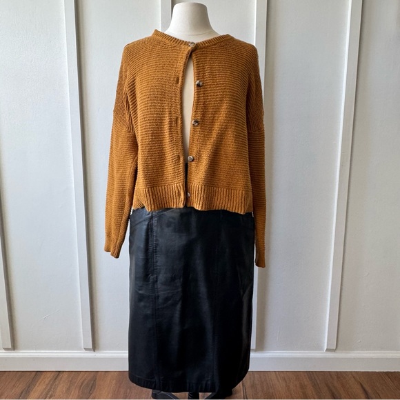 Vintage Toffs 100% Genuine Leather Black High-Waist Pencil Skirt - Size 8 - Picture 13 of 14